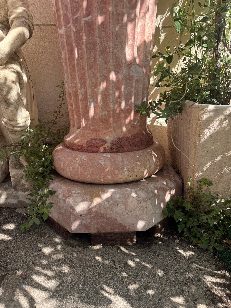 Pair Of Fluted Marble Columns-photo-6