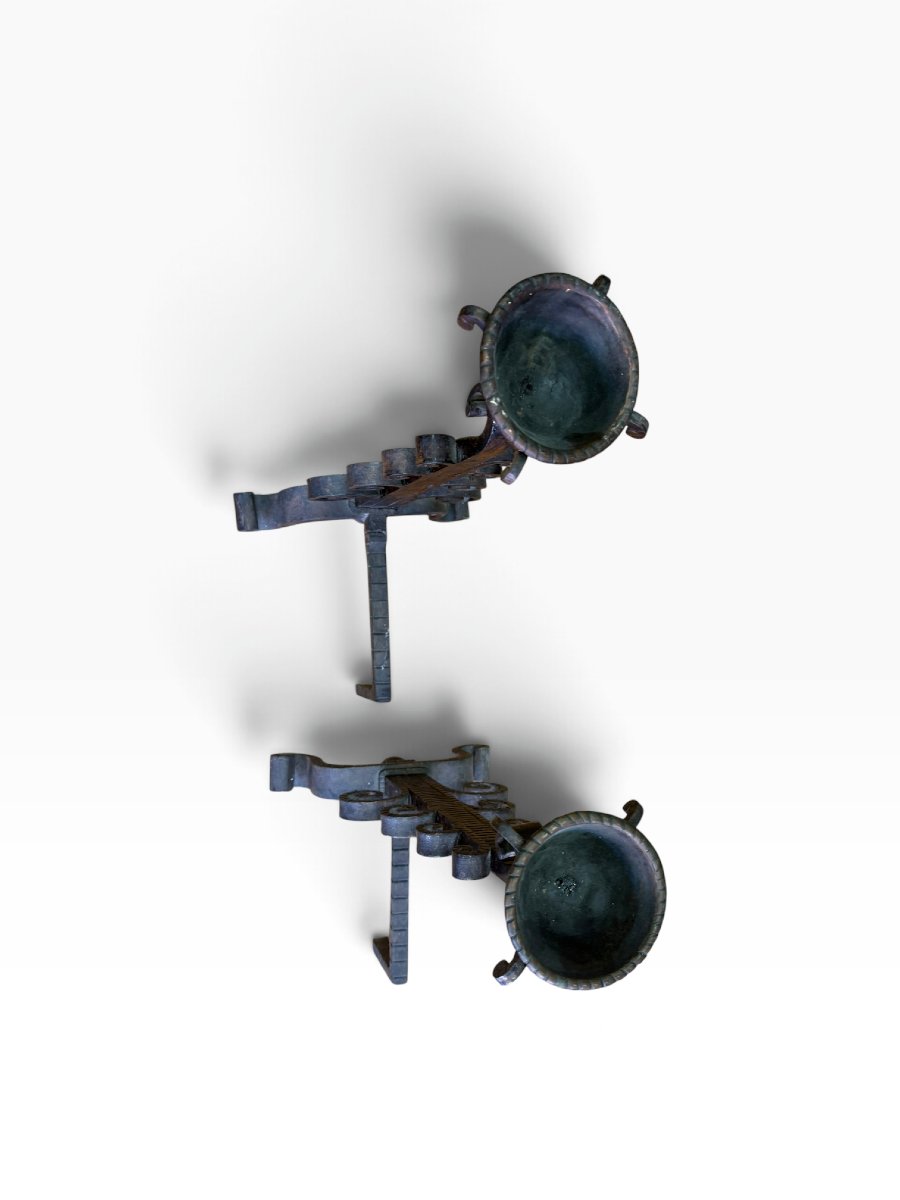 Pairs Of Wrought-iron Landiers-photo-8