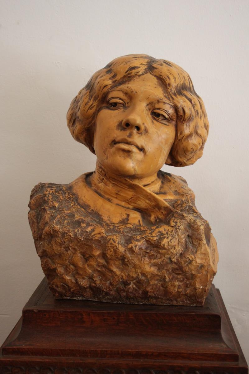 Buste De Sarah Bernhardt Par Auguste Carli ( 1868 - 1930 )