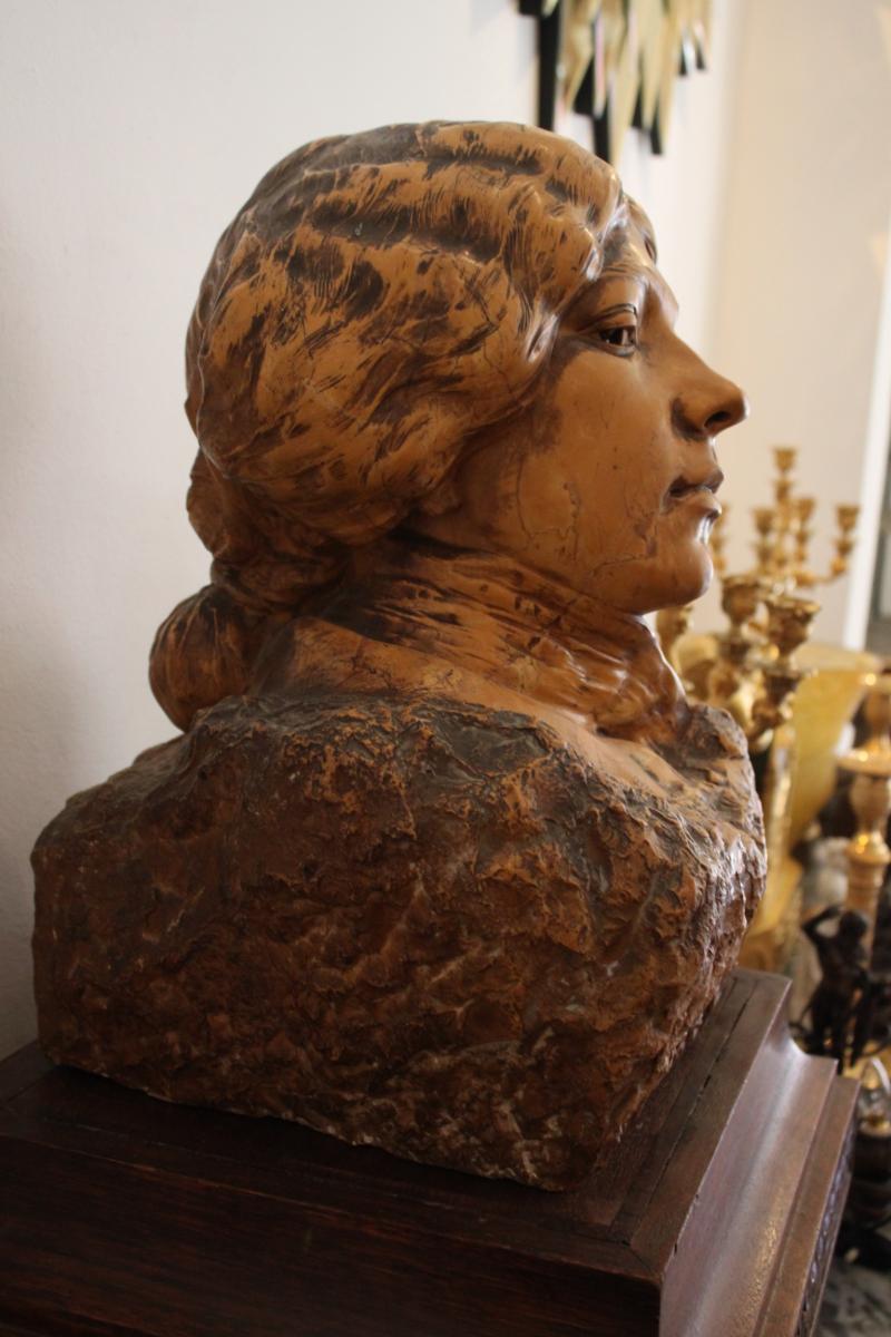 Buste De Sarah Bernhardt Par Auguste Carli ( 1868 - 1930 )-photo-1