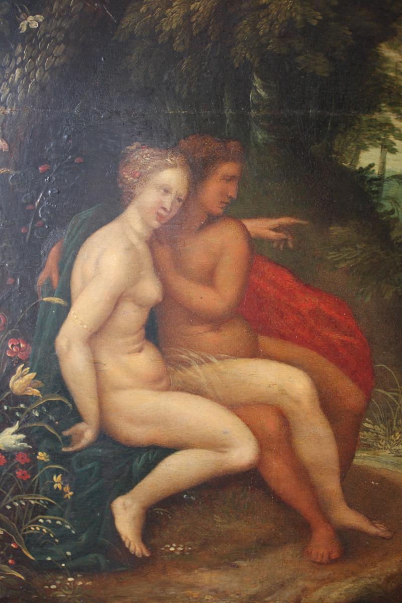 Oil Painting "heaven On Earth On Earth" XVIIth Century-photo-4