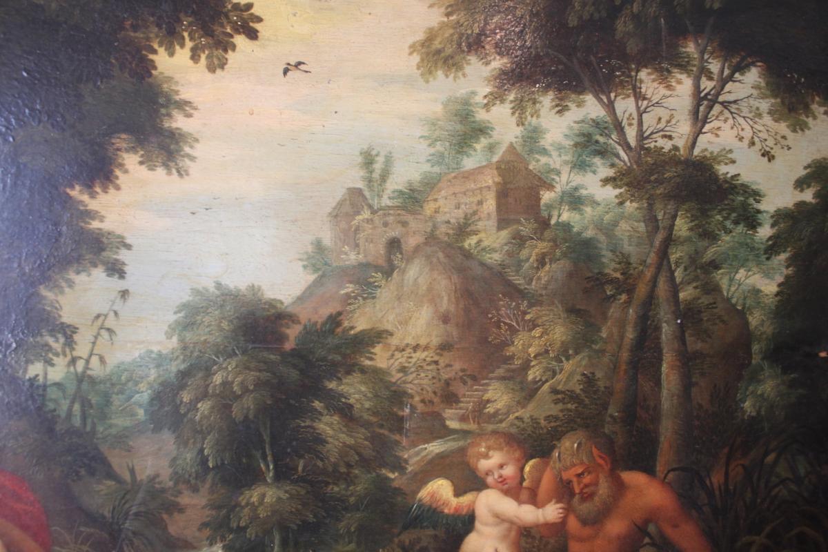 Oil Painting "heaven On Earth On Earth" XVIIth Century-photo-3