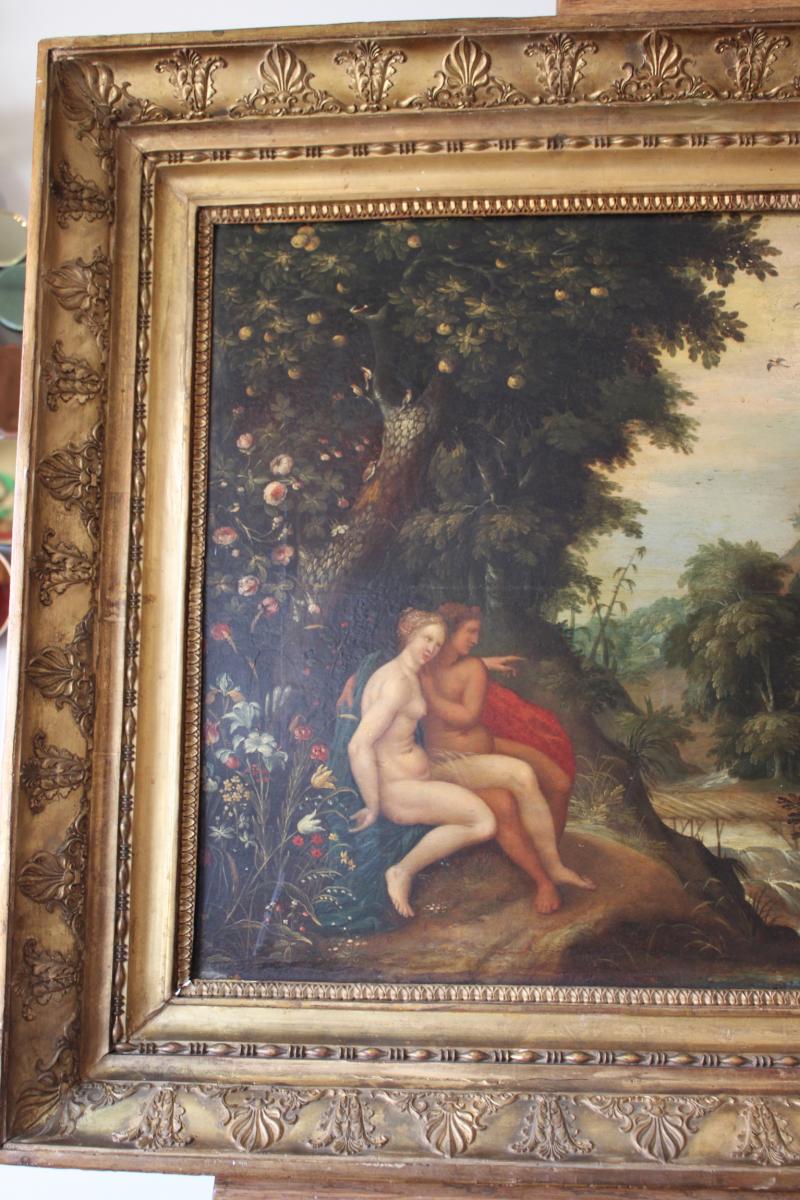 Oil Painting "heaven On Earth On Earth" XVIIth Century-photo-5