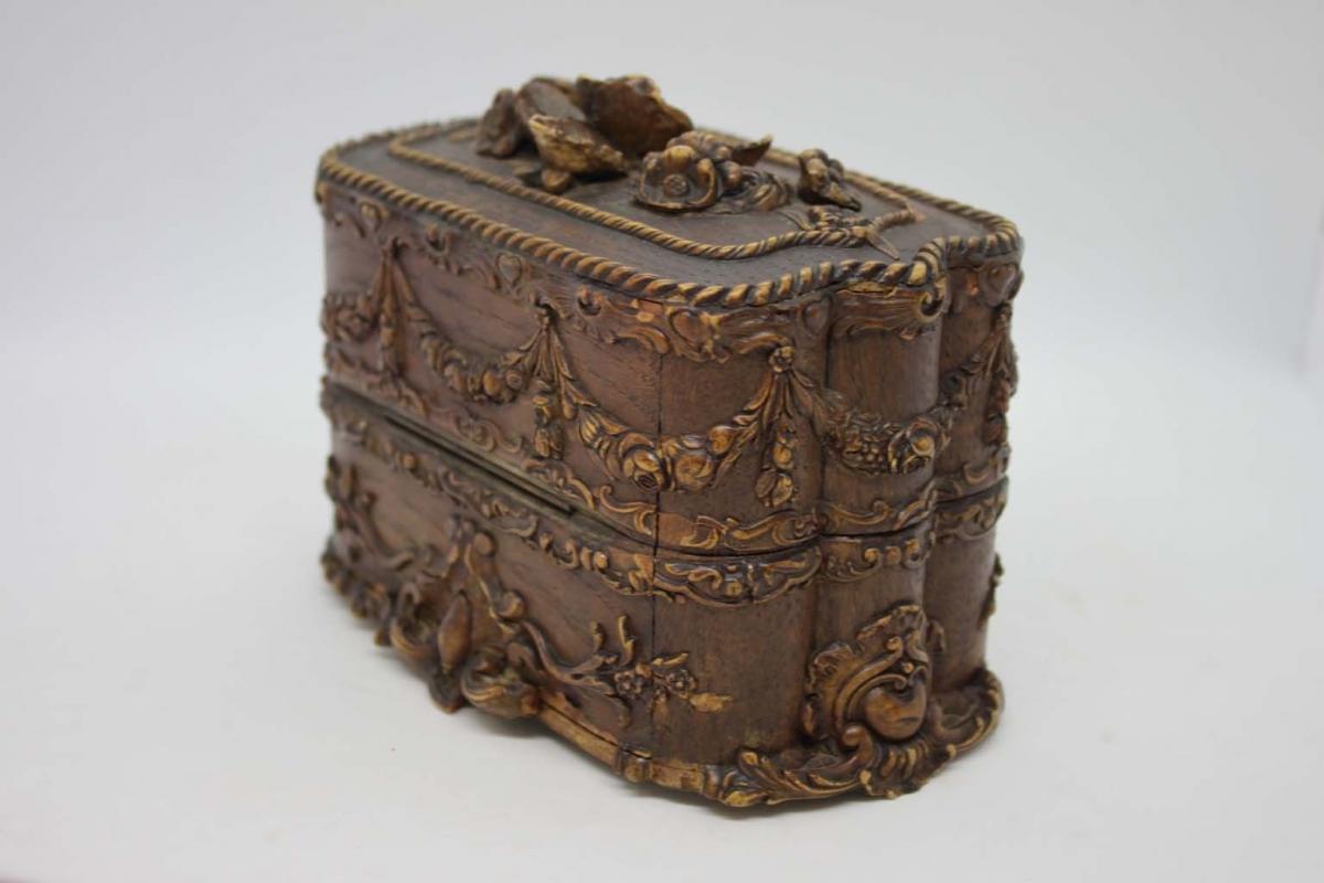 Napoleon III Carved Wood Perfume Box-photo-2
