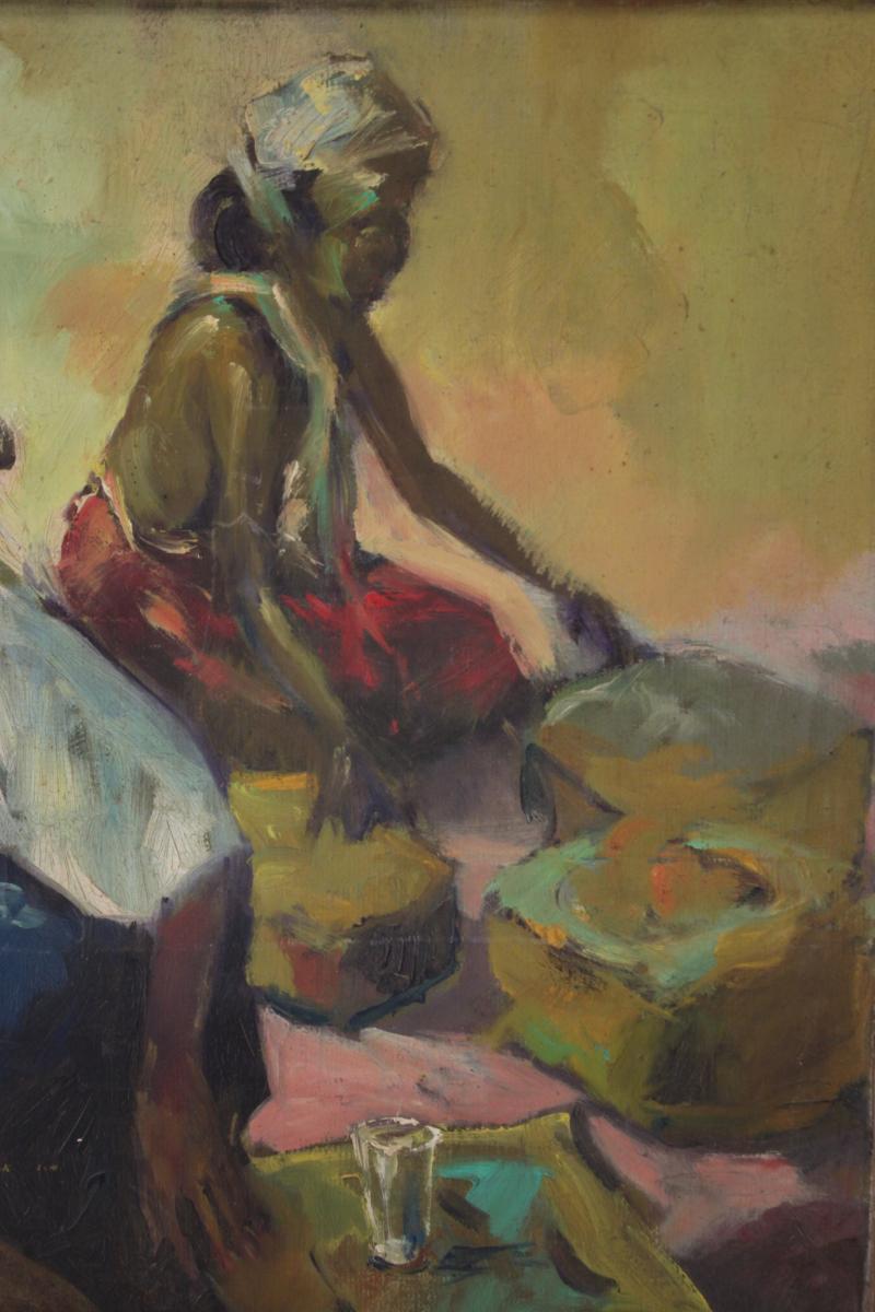 Peinture d' Epoque XXème Ecole Indonésienne-photo-1