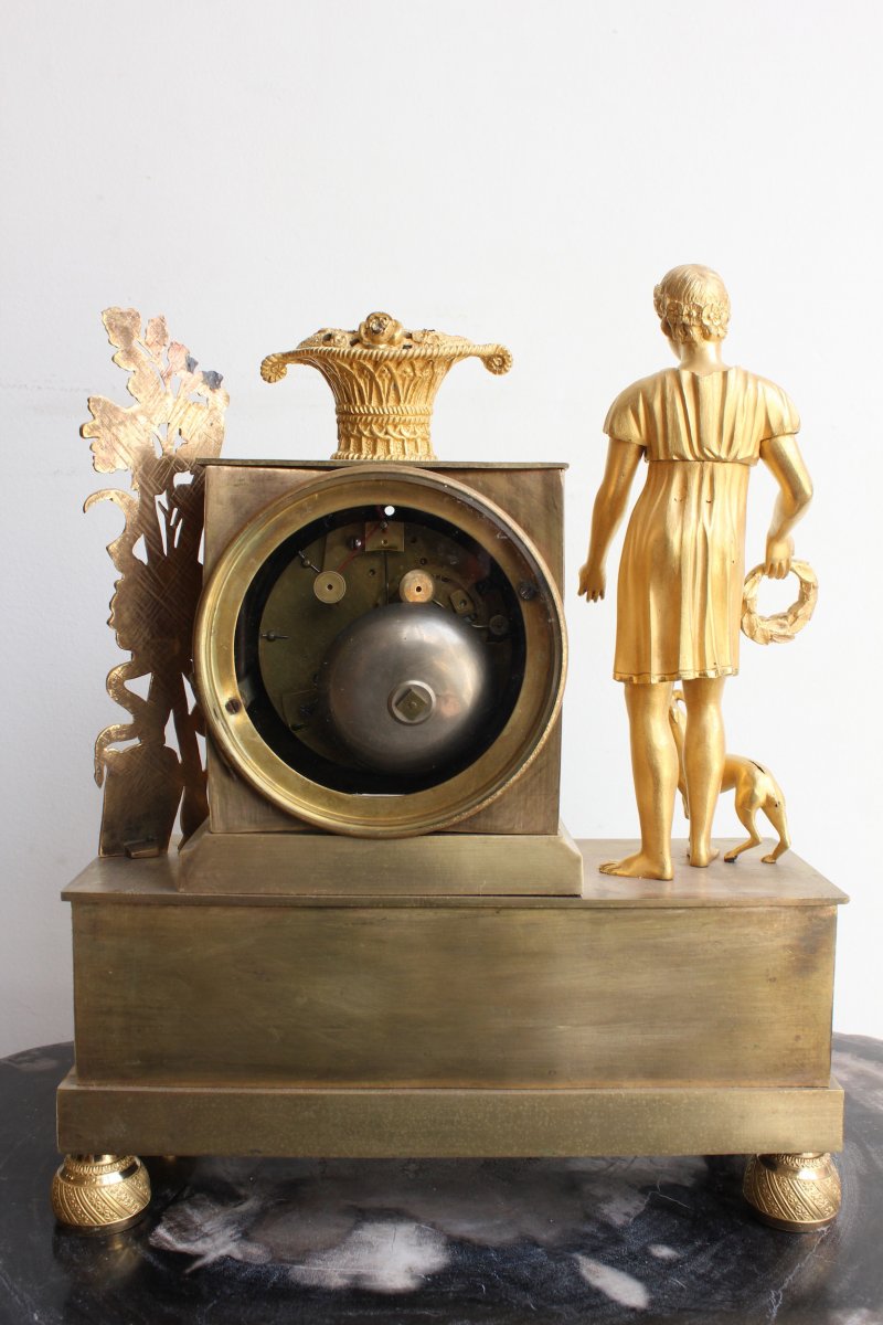  Restoration Era Gilt Bronze Clock-photo-4