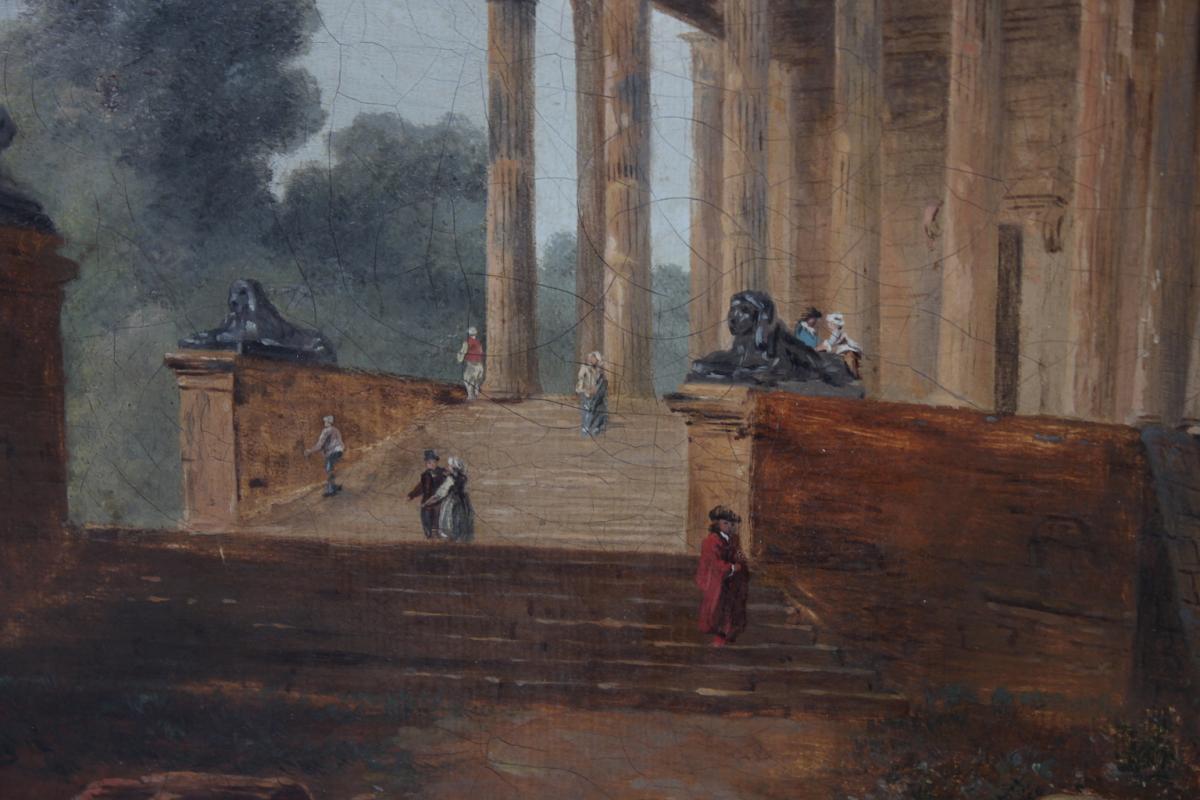 Tableau époque XIXème Temple Antique-photo-4
