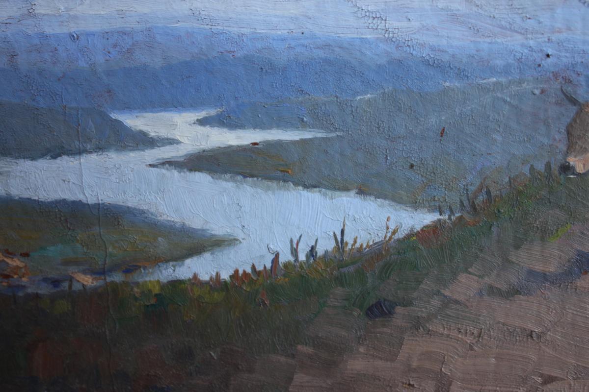  Early 20th Century Landscape By Romanian Painter Ion Dobosariu-photo-2