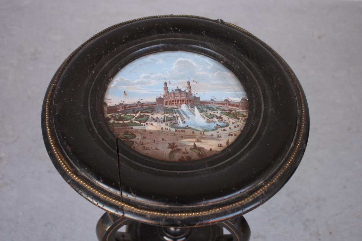 Plaque En Porcelaine à Décor d' Exposition Universelle-photo-3