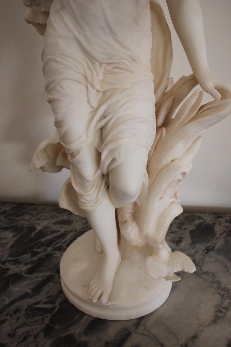 19th Century Fausto Biggi Carrara Marble Sculpture-photo-3