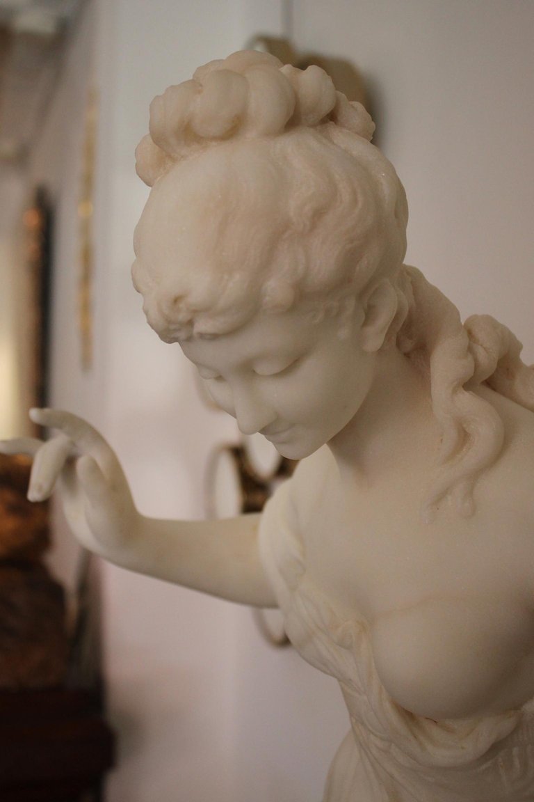 19th Century Fausto Biggi Carrara Marble Sculpture-photo-5