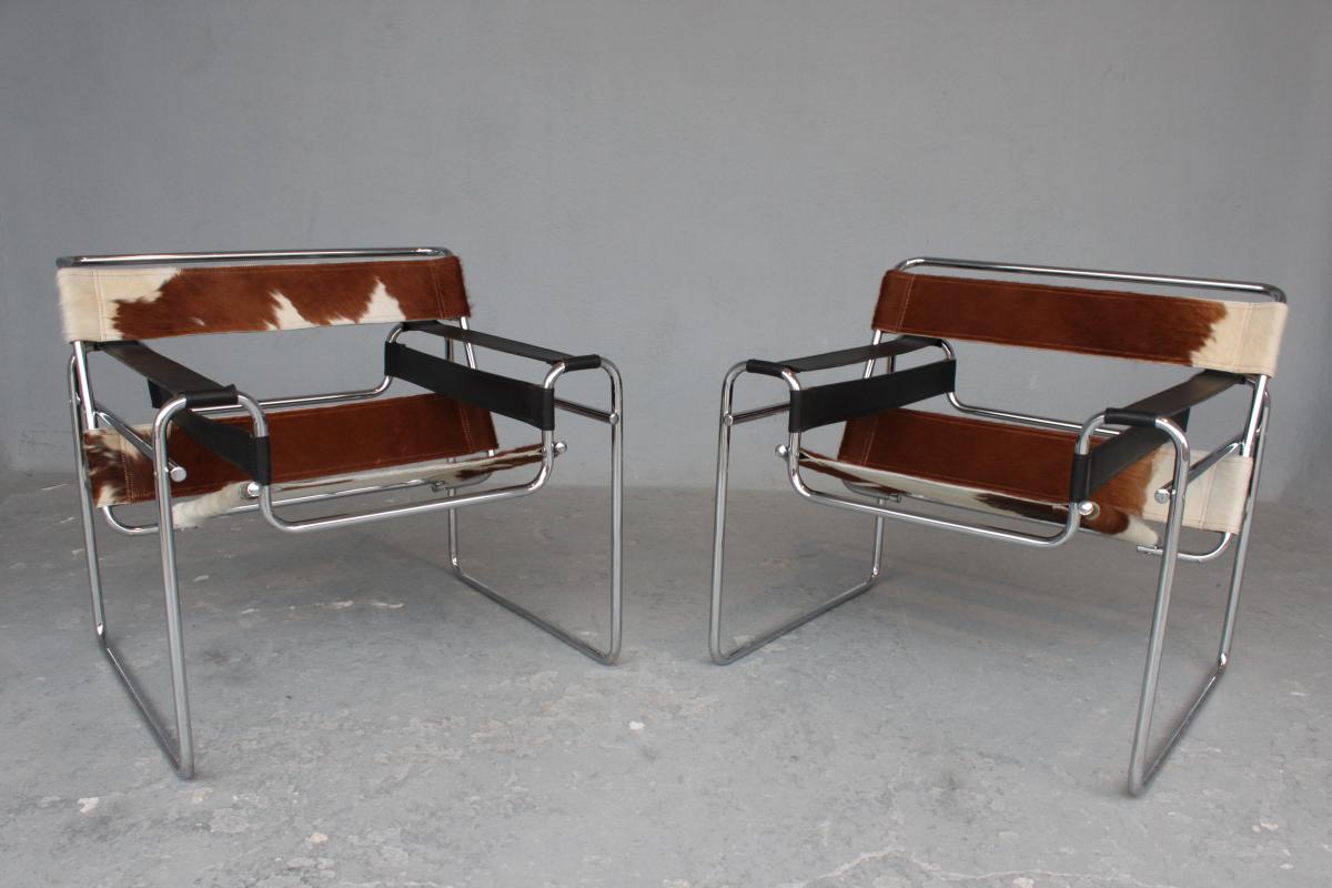 Pair Of Vassily Armchairs By Marcel Breuer Circa 1970-photo-2
