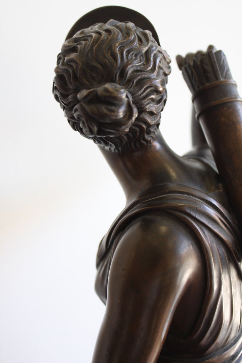 Sculpture en Bronze Diane Chasseresse XIXème-photo-4