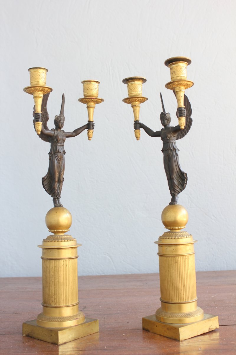 Paire De Candélabres Empire-photo-2