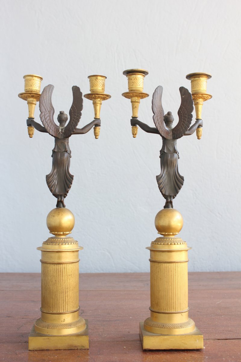 Paire De Candélabres Empire-photo-3