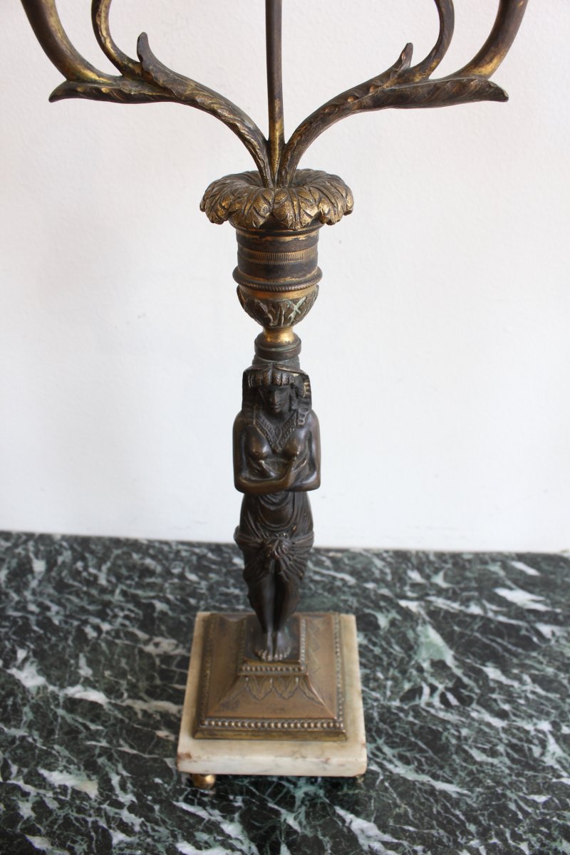 Paire De  Candélabres Empire Epoque XIXème Siècle-photo-4