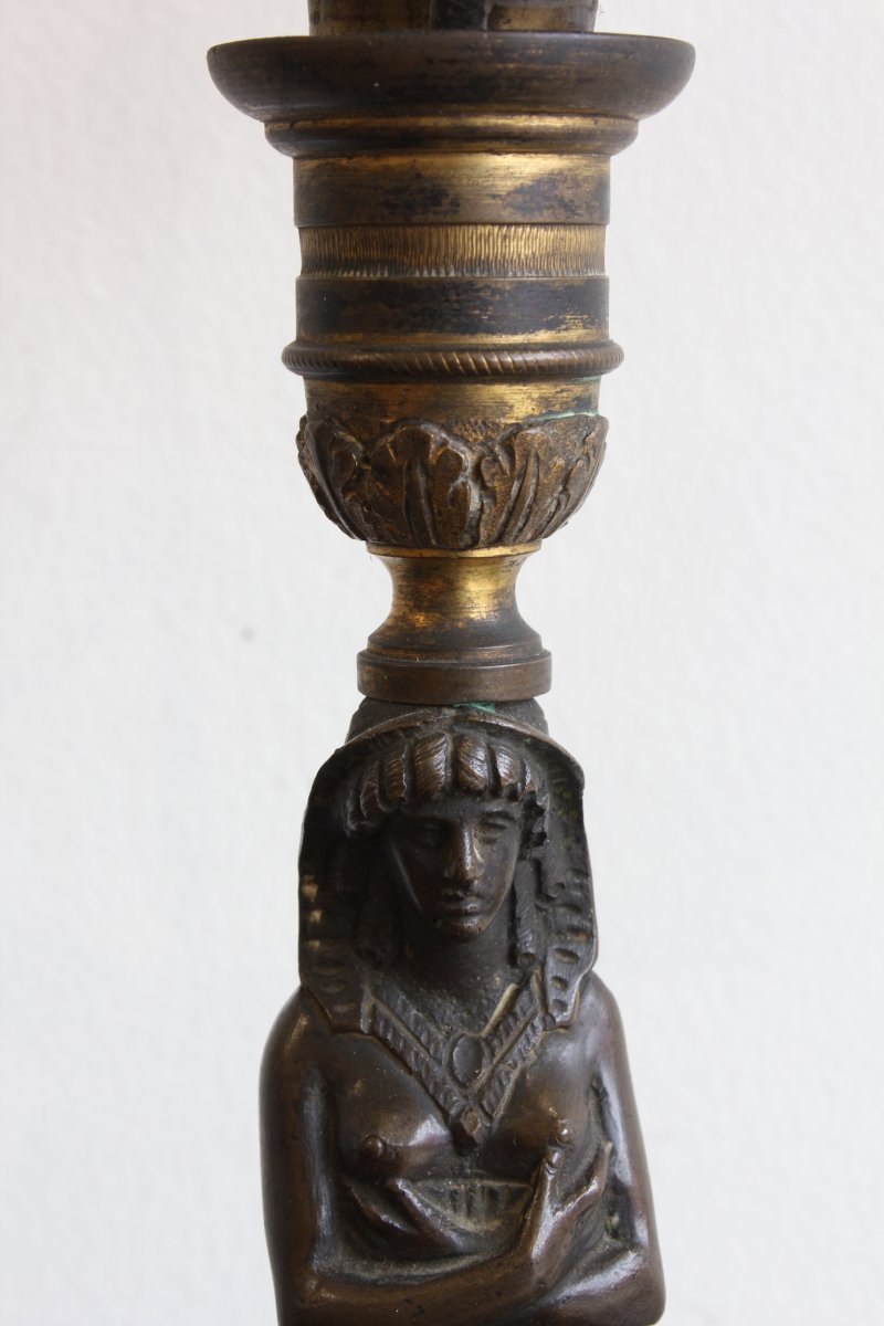 Paire De  Candélabres Empire Epoque XIXème Siècle-photo-6