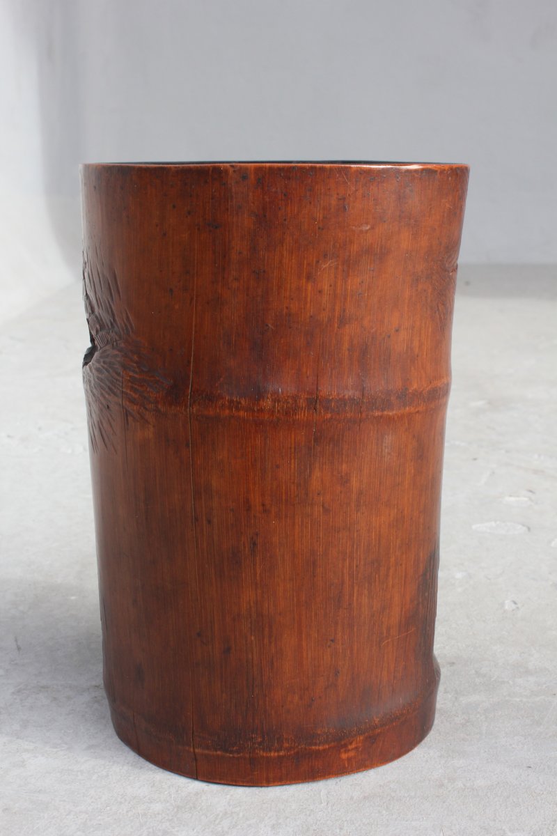 Early XIXth Object Of Literate In Carved Bamboo  -photo-4