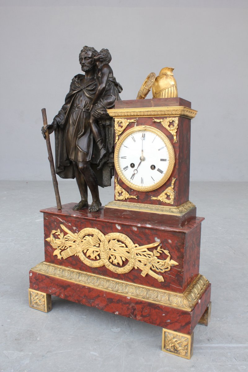Pendule à Décor De Soldat Romain Epoque XIXème-photo-3