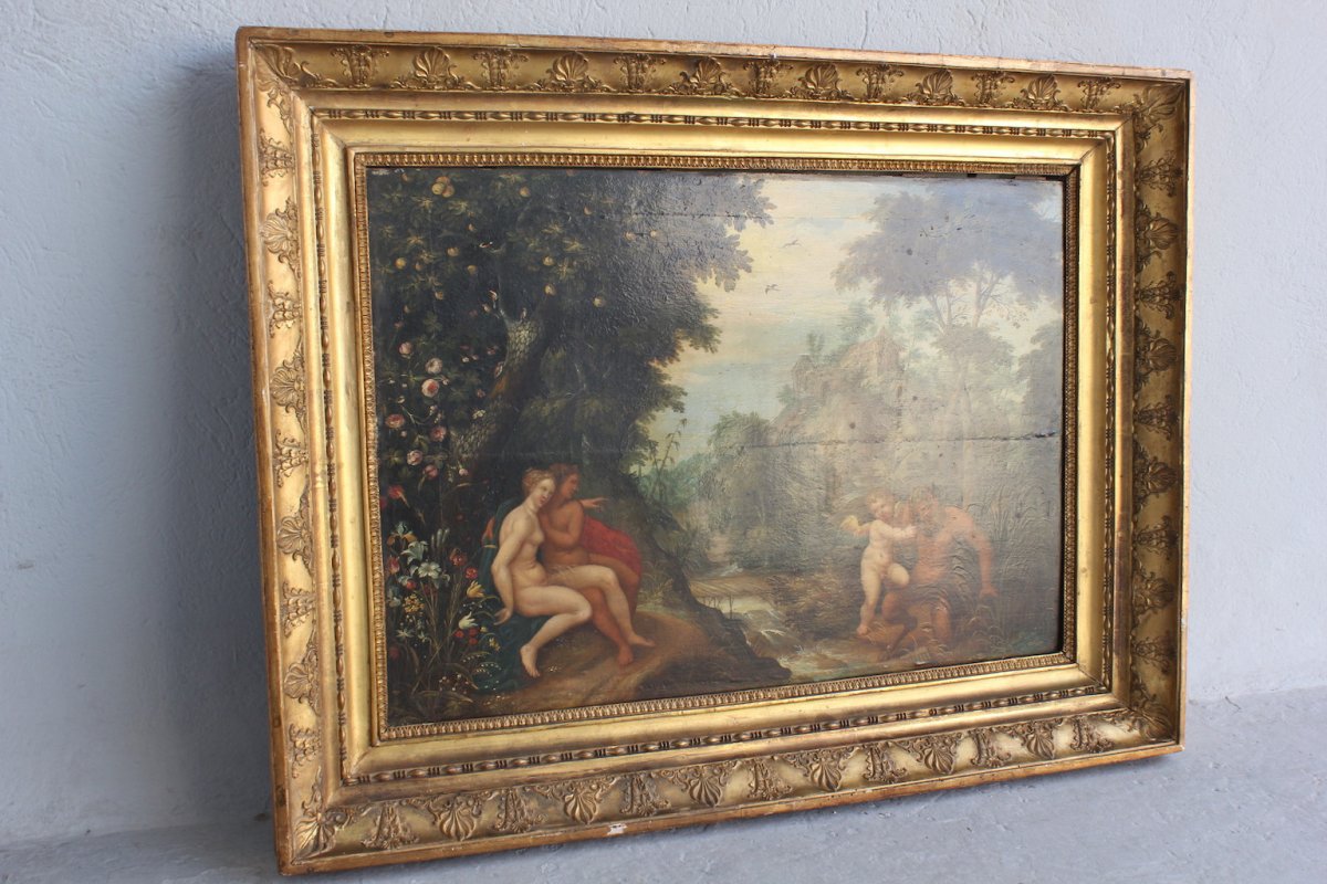 Tableau Paradis Terrestre époque XVIIème-photo-6