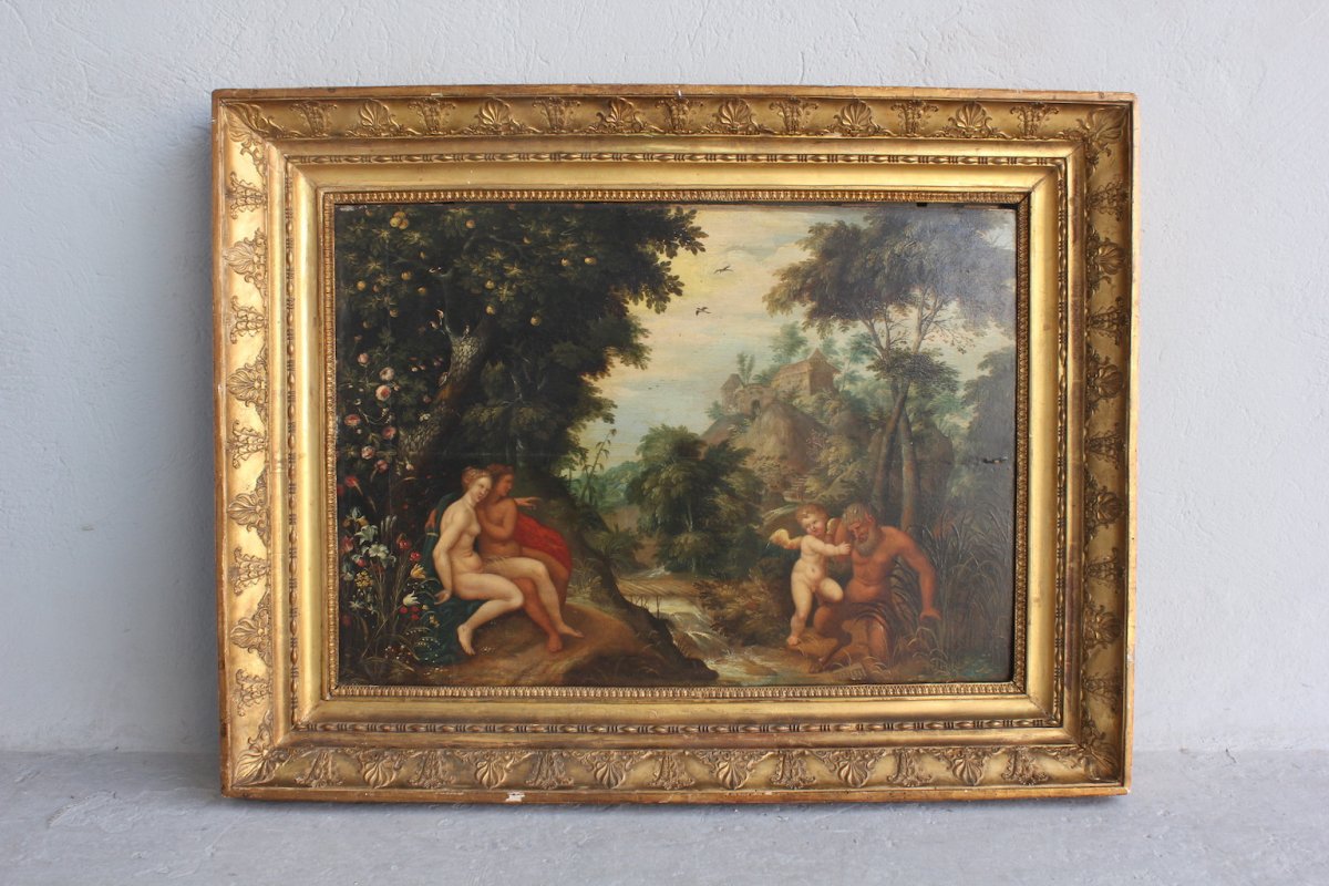 Tableau Paradis Terrestre époque XVIIème