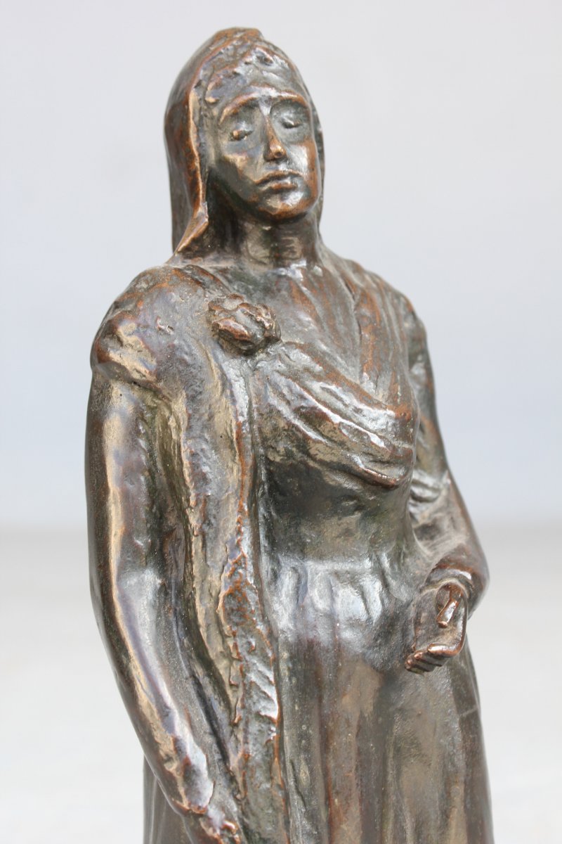 Statuette Américaine En Bronze XIXème Siècle-photo-4