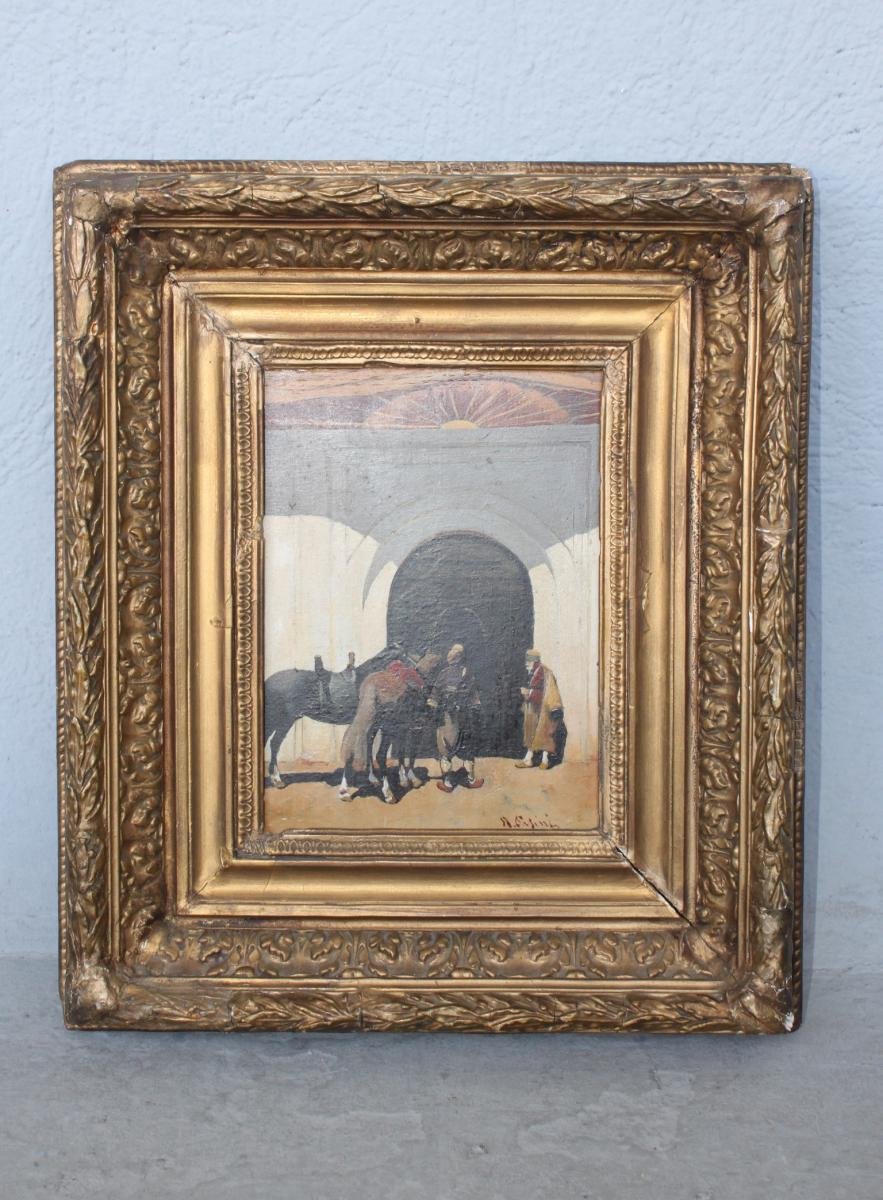 19th Century Oil On Panel By Pasini 