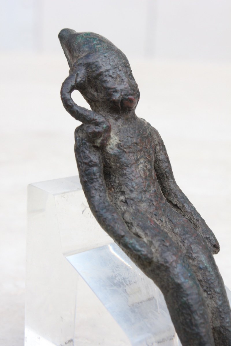 Bronze Harpocrate Sculpture Ancient Period-photo-3