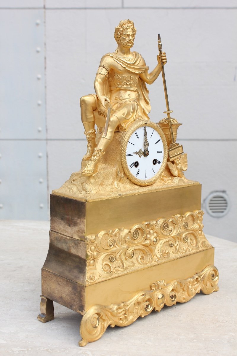 19th Century Caesar Gilt Bronze Clock-photo-2