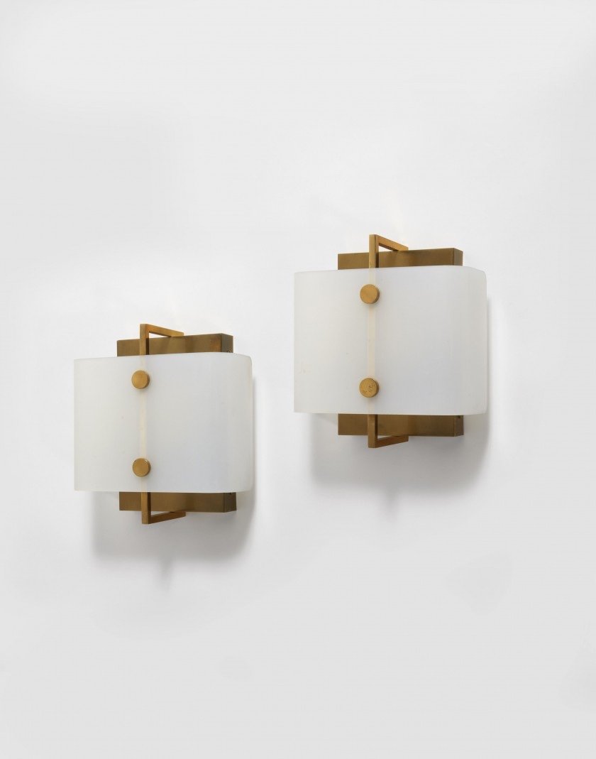 Pair Of Wall Lights By Gilbert Poillerat 1962