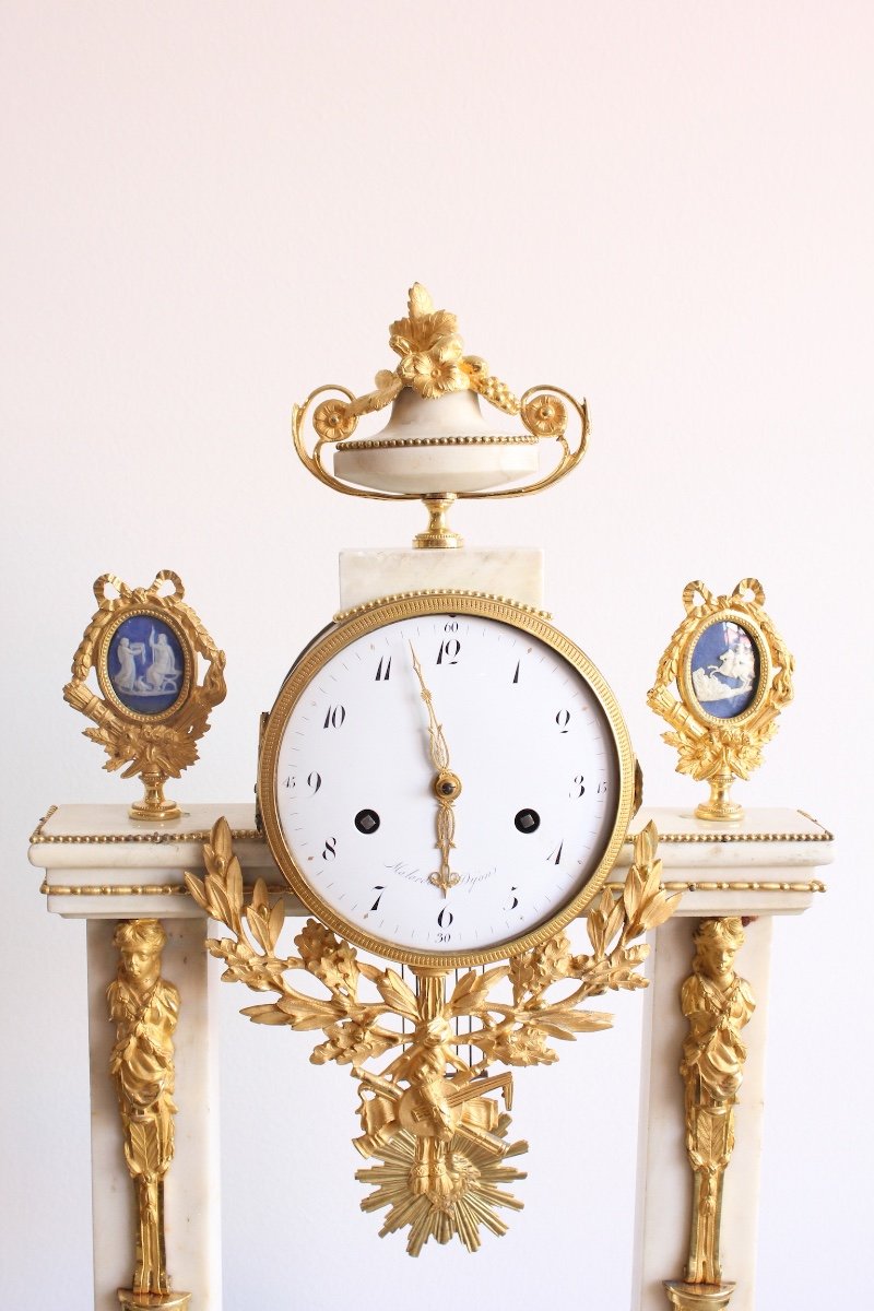 Louis XVI Clock In Marble And Gilt Bronze-photo-7