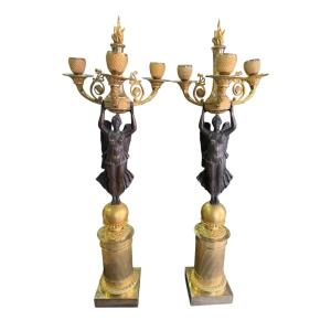 victoire ales candélabre époque empire parfait état bronze doré