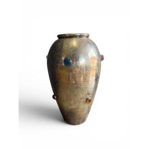 Vase en métal argenté