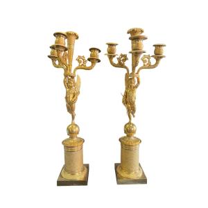 Pair Of Empire-style Candelabra
