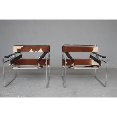 Paire De Fauteuils Vassily De Marcel Breuer Circa 1970