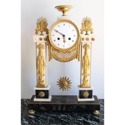 19th Century Return Of Egypt Portico Clock