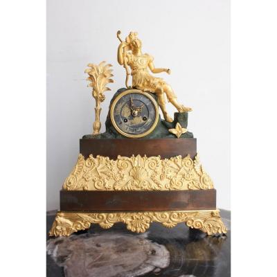 19th Century Restoration Clock With Archer Decor 