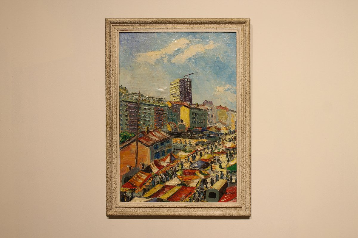 Flea Market Paris, June 1962 - Oil On Panel-photo-2