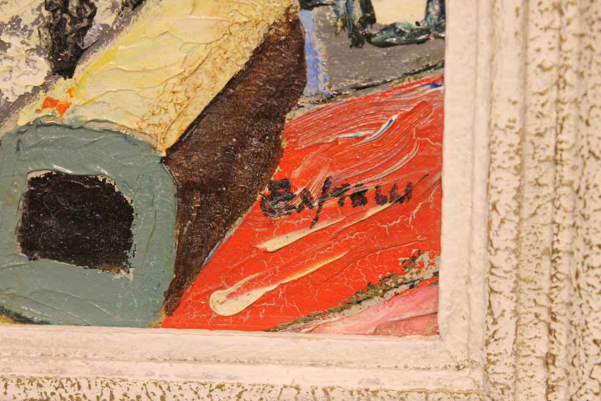 Flea Market Paris, June 1962 - Oil On Panel-photo-4
