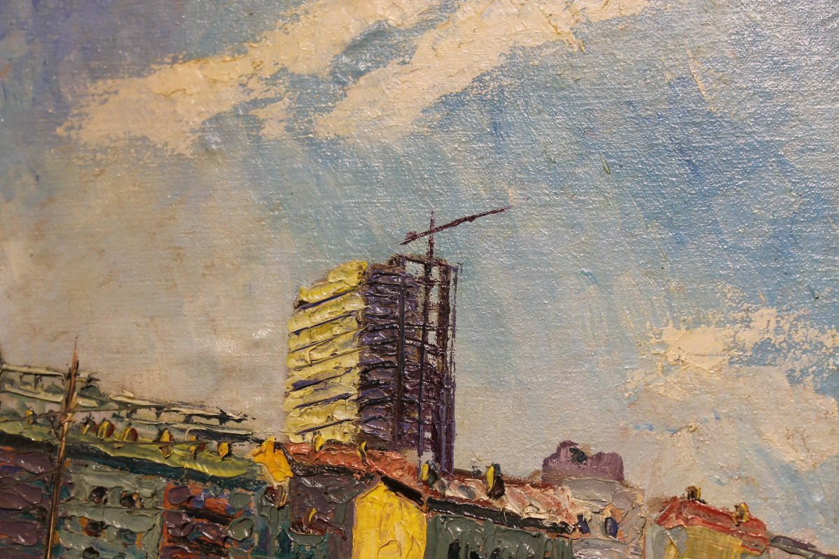 Flea Market Paris, June 1962 - Oil On Panel-photo-6