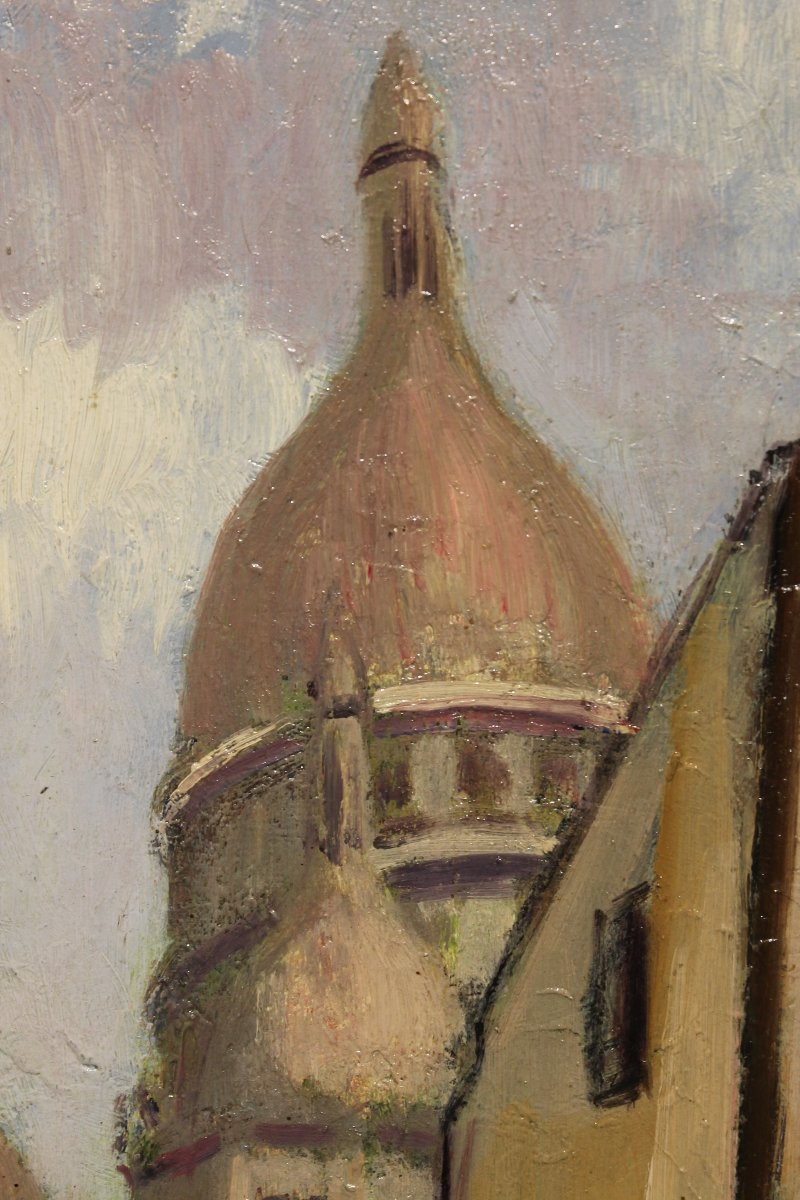 Tableau De Montmartre Signé Arnal - Huile Sur Carton-photo-4