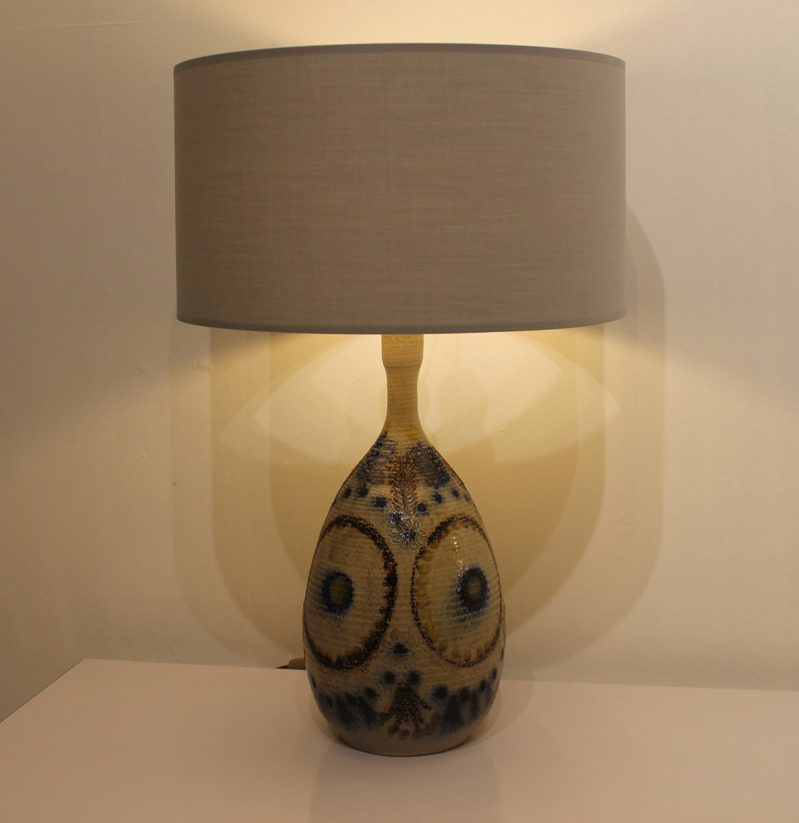 Lampe En Grès De Sel J-c. Courjault Pour Keraluc Quimper
