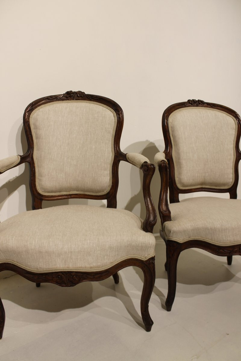 Pair Of Louis XV Cabriolets-photo-8