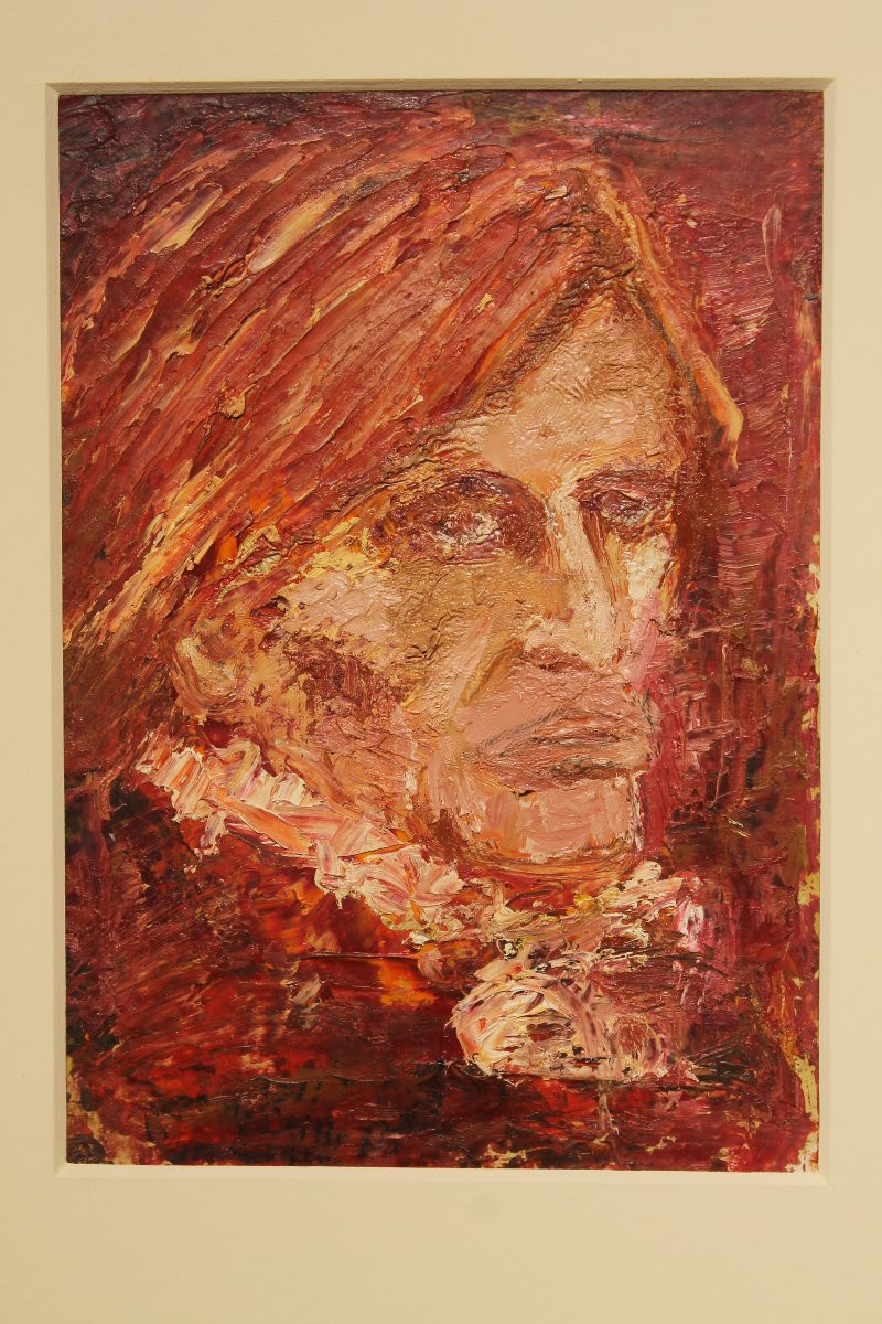 Portrait Of A Man, 20th Century, Oil On Panel-photo-1