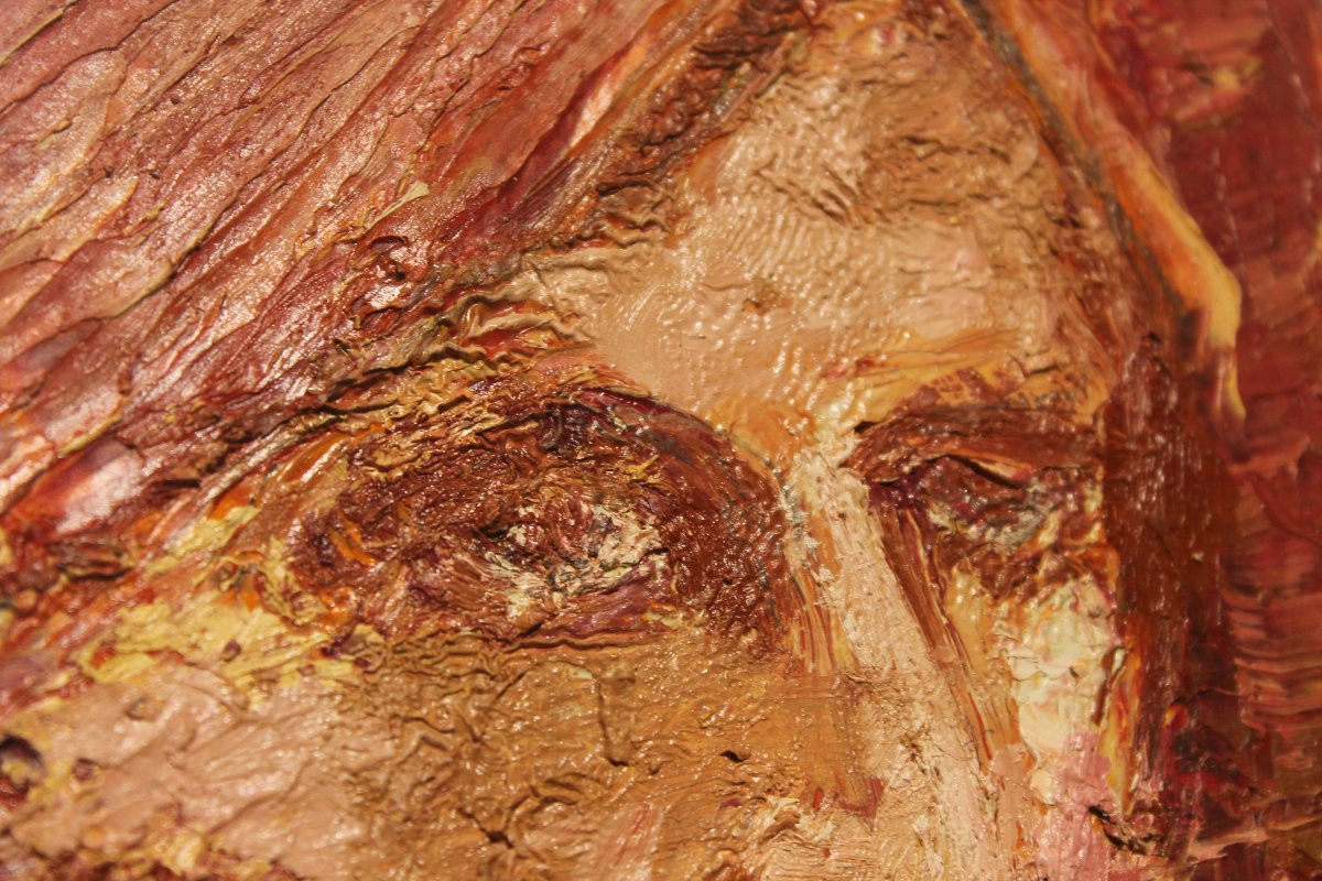 Portrait Of A Man, 20th Century, Oil On Panel-photo-3