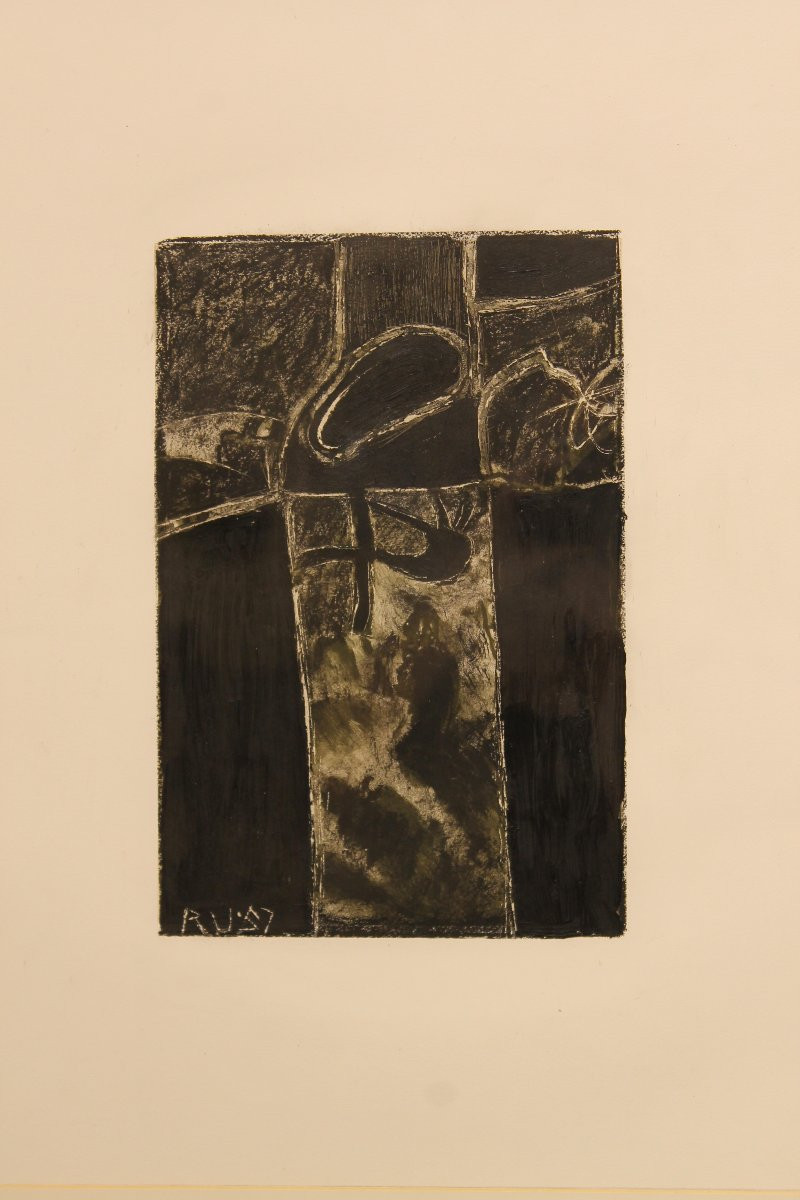 Abstract Painting - Gouache On Dated Paper-photo-5