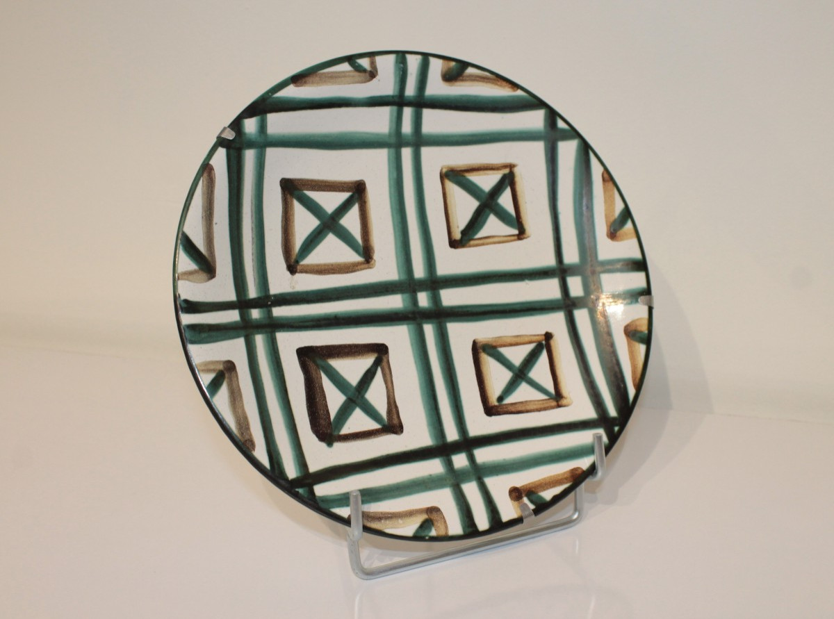 Assiette décor géométrique Robert Picault, Vallauris 