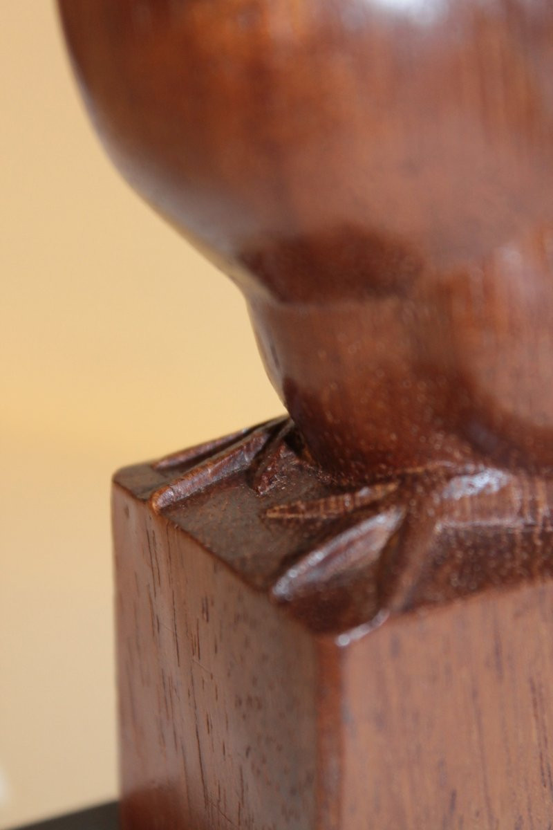 Sculpture animalière en bois signée - époque Art Déco-photo-3