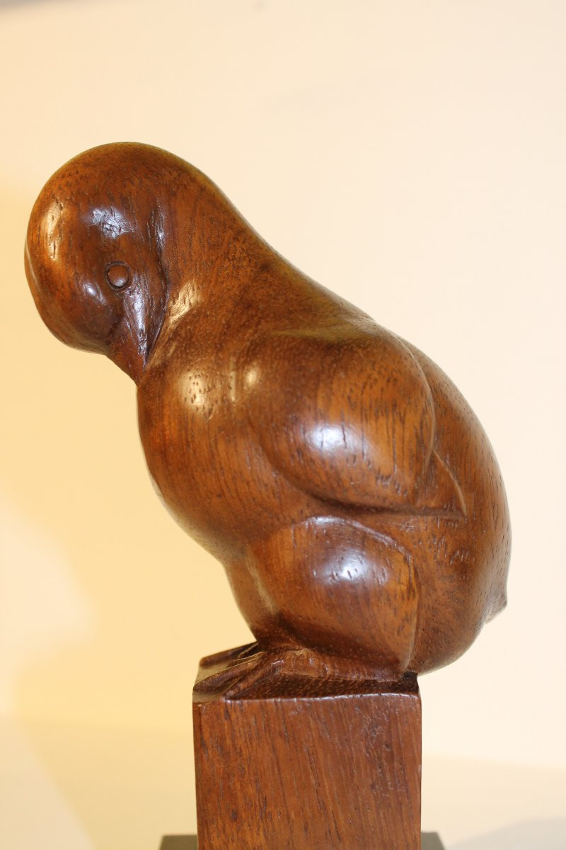 Sculpture animalière en bois signée - époque Art Déco-photo-4