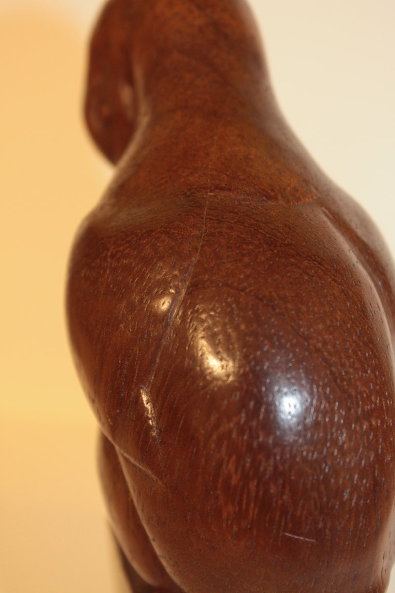 Sculpture animalière en bois signée - époque Art Déco-photo-3